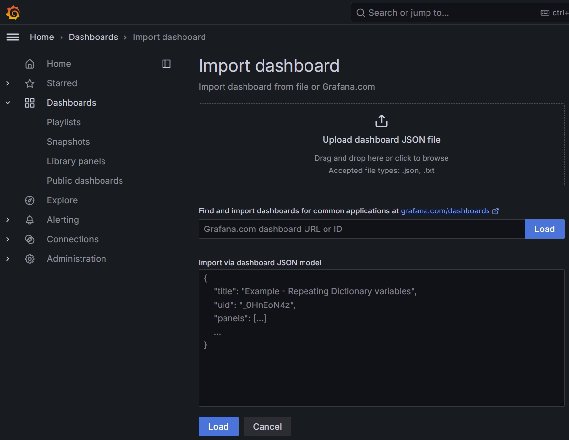 import-grafana-dashboard