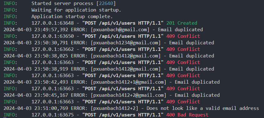 Log after format